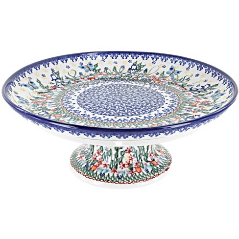 Polish pottery cheap cake stand