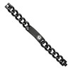 Chisel Stainless Steel Polished Black IP-plated with White Enamel Medical ID 8.25" Curb Chain Bracelet - 3 of 4