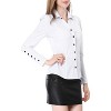 Allegra K Women's Long Sleeve Point Collar Ruched Button Decor Cuffs Shirt - image 2 of 4