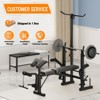Carbon Steel Weight Bench with Squat Rack, Adjustable Bench Press Set with Leg Extensions & Preacher Curl, Foldable Home Gym Fitness Equipment, Black - 2 of 4