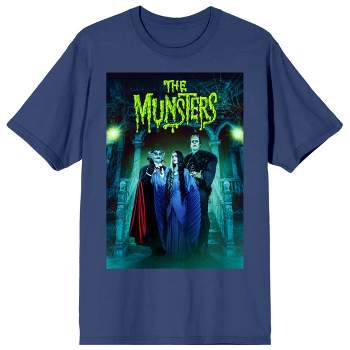 The Munsters Rob Zombie Remake Key Poster Art Crew Neck Short Sleeve Navy Women's T-shirt