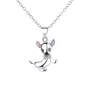 Amy and Annett Sterling Silver Chihuahua Puppy Pendant Dog Necklace - Bowtie - 1 of 4