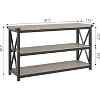 Industrial Long Console Table, 47 Inch 3-Tier Entryway Table with Storage Shelves, for Entryway, Hallway, Living Room, Bedroom (Gray) - 2 of 4