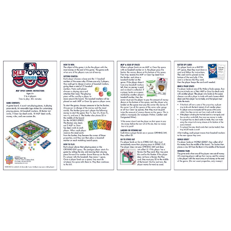 MasterPieces Opoly Kids & Family Board Games - MLB League Opoly Junior, 5 of 6