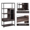 5-Tier Bookcase Home Office Bookshelf, Industrial Style Steel Frame Open Display Shelf Storage Organizer, Standing Shelf Unit for Bedroom, Living Room - 3 of 4