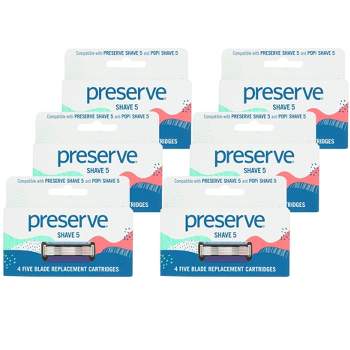 Preserve Shave 5 Blade Replacement Cartridges Blue/Purple - Case of 6/4 ct