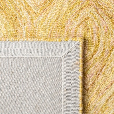 Gold Hand-Tufted Wool Rectangular Area Rug, 5' x 8'