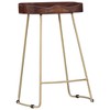 vidaXL Bar Chair Set of 2 Walnut brown and brass - 2 of 2