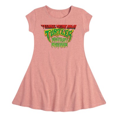 Girls' - Teenage Mutant Ninja Turtles - Movie Logo Fit & Flair Cap Sleeve Dress