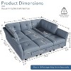 91” Modular Sectional Sofa, Cloud Sectional Couch with 9 Deep Seat,9 Seat with Storage & Chaise, U-Shaped Velvet Couch, for Living Room, Blue - 2 of 4