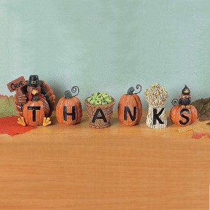 Resin "Give Thanks" Blocks (Set of 6) Fall, Autumn, Thanksgiving Home Décor - 1 of 2
