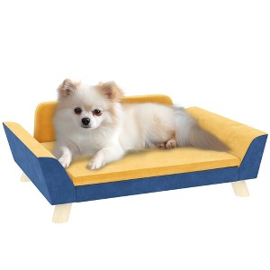PawHut Dog Sofa Bed, Dog Couch, Pet Sofa for Small Dogs w/ Soft Cushion, Removable Washable Cover, Elevated Dog Bed Couch with Anti-Slip Foot Pads - 1 of 4