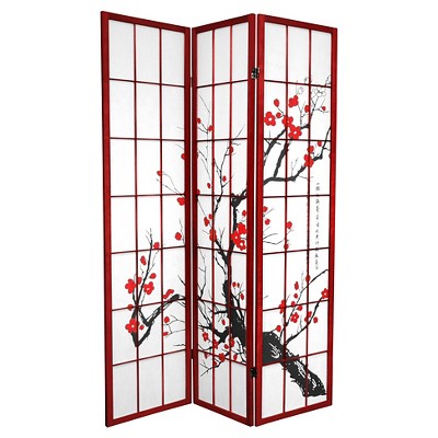 6 ft. Tall Flower Blossom Divider - Rosewood (3 Panels)