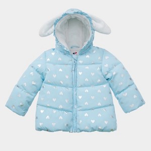 Rokka&Rolla Infant Toddler Girls' Fleece Puffer Jacket-Baby Warm Winter Coat - 1 of 4