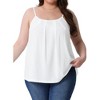 Agnes Orinda Women's Plus Size Adjustable Strap Elegant Basic Pleated Casual Sleeveless Camisoles - 2 of 4
