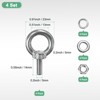 Unique Bargains Stainless Steel Durable Rust-Resistant Eyebolts with Nuts Washers Male Screw for Fastening 10 Pcs - 3 of 4