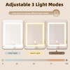 EROMMY Farmhouse Vanity Desk With Mirror And Lights, Western Vanity With Jewelry Storage & Power Outlet, Tempered Glass Top & Sliding Mirror - 3 of 4