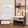 Heynemo Hall Tree with Bench, Entryway Bench with Coat Rack, Shoe Storage, Soft Cushion, Wood Entryway Furniture - 2 of 4