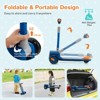 Infans Kids Scooter, Foldable Toddler Self Balancing Scooter, 4 Expression Cover, Flashing 3-Wheels Lean to Steer Kick Scooter, Gift for Age 3+, Blue - 4 of 4