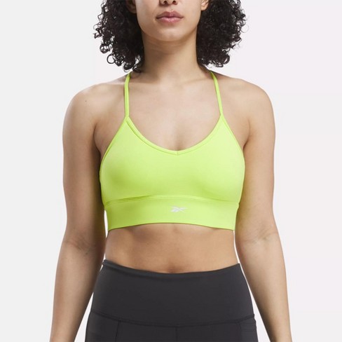 Reebok Workout Ready Sports Bra XL Acid Yellow / White