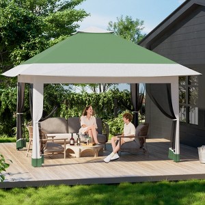 12x12 FT Gazebo Outdoor Canopy Tent, with Mosquito Netting, 4 Sandbags & Wheeled Bag, Double Tiers & Mesh Netting, for Backyard - 1 of 4