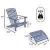 Saranac 2-Piece Traditional Rustic Acacia Wood Adirondack Chair with Detachable Ottoman- JONATHAN Y - 3 of 4