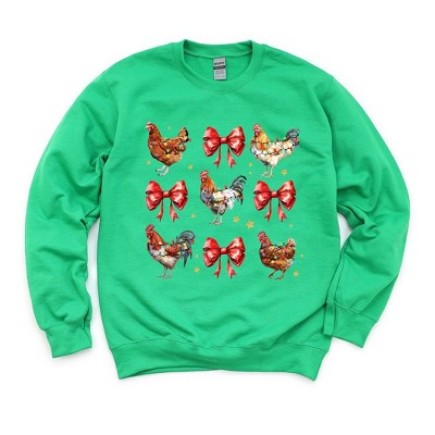 Simply Sage Market Women's Graphic Sweatshirt Coquette Christmas Chicken