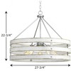 Progress Lighting Gulliver 5-Light Pendant, Galvanized, Open Design, Wood Grained Texture, Canopy Included - 3 of 4