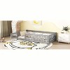 NicBex Twin Size Wood Montessori Bed with Safety Guardrails,Floor Bed with Door,Modern Toddler Bed for Bedroom - 2 of 4