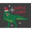 "Santa Claws" T-Rex Christmas Adult Crew Neck Short Sleeve Tee - 2 of 2