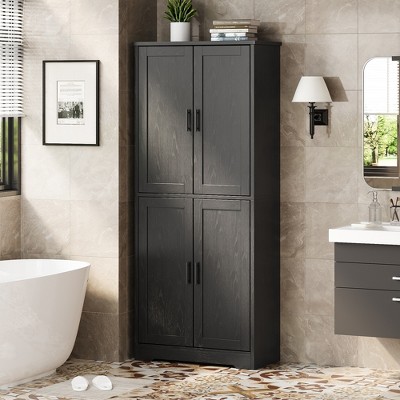 Kitchen Pantry Cabinet, Freestanding Pantry Storage Cabinet with Doors and Shelves, 70" Tall Cupboard Cabinet for Bathroom, Dining Room