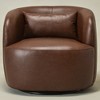 KINWELL 34" Wide Swivel Faux Leather Armchair Upholstered PU Leather Accent Chairs - 3 of 4