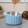 THE LICKER STORE Ripple Ridge Small/Medium Slanted Concrete & Stainless Steel Bowl 16oz (2 Cups) Pet Feeder - 2 of 4