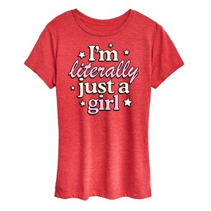 Women's - Instant Message - Im Literally Just A Girl Short Sleeve Graphic T-Shirt - 1 of 4
