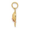 Black Bow Jewelry 14k Two Tone Gold 2D Baby Rattle Pendant, 14mm (9/16 inch) - 2 of 4