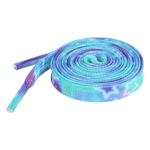 INSPIRE CHIC Tie-Dye Stars Flat Shoelaces for Sneakers Hiking Shoes 0.31'' 1 Pair - 1 of 4