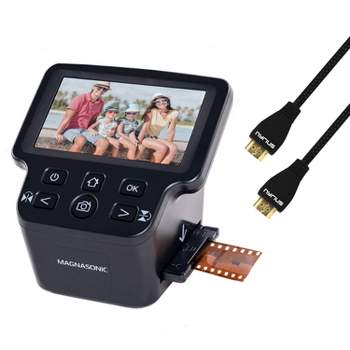 Magnasonic 24MP Large 5" Display & HDMI Film Scanner, Converts 35mm/126/110/Super 8 Film & Slides w/ HDMI Cable - Black