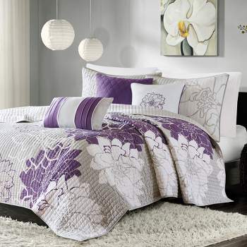 6pc Victoria Reversible Quilted Coverlet Set - Madison Park