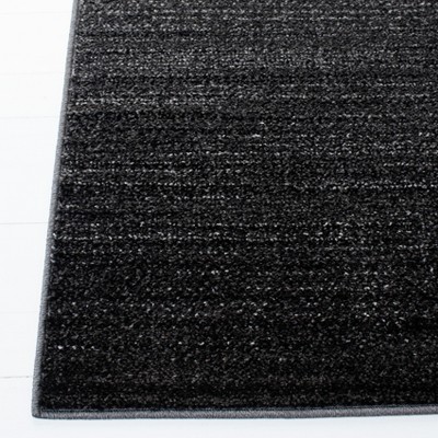 Dark Grey and Light Grey Abstract Synthetic Runner Rug