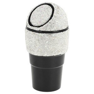 Unique Bargains Car Trash Can Portable Front Seats Trash Bin White 1 Pc 3.9" Length 2.8" Width 8.3" Height ABS Rhinestones - 1 of 4