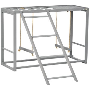 Skyzone Chicken Activity Center with Swing, Platform & Perches - Yellow Fir Wood Coop Toy for - 1 of 4