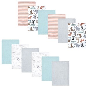 Luvable Friends Hudson Baby Flannel Burp Cloths 12pk - 1 of 2