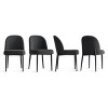Upholstered Dining Chairs with Linen Blend Fabric and Metal Legs, Modern Armless Side Chairs for Dining Room-Maison Boucle - 2 of 4