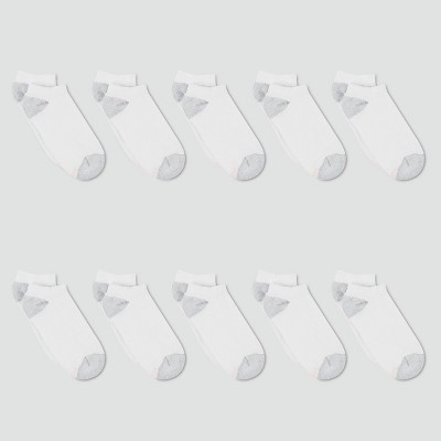 Hanes Women's 10pk No Show Socks - White 5-9