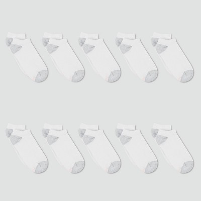 Hanes Women's 10pk Cushioned Low Cut Socks - Black 5-9