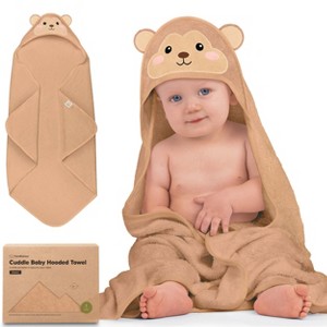 KeaBabies Cuddle Baby Hooded Towel, Organic Baby Bath Towel, Hooded Baby Towels, Baby Beach Towel for Newborn, Kids - 1 of 4