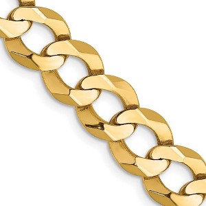 Black Bow Jewelry Mens 8.25mm 14K Yellow Gold Solid Lightweight Flat Curb Chain Bracelet - 1 of 4