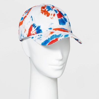 Adult Americana Tie-Dye Baseball Cap - Red/White/Blue One Size