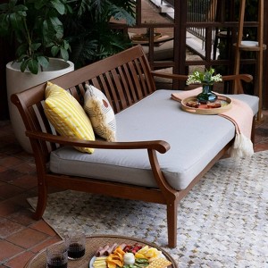 Cambridge Casual Maine Mahogany Wood Outdoor Sofa Daybed with Oyster Cushion: Weather-Resistant Patio Furniture - 1 of 4