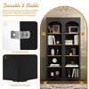 Free Standing 5-Tier Bookshelves Set of 2 with Adjustable Shelves, Farmhouse Two-Tone Cabinet for Living Room Display or Dining Storage - 4 of 4